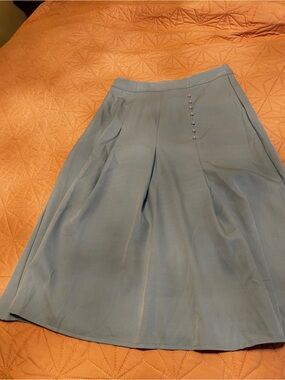 SHEIN Light Blue A-Line Skirt with Decorative Buttons